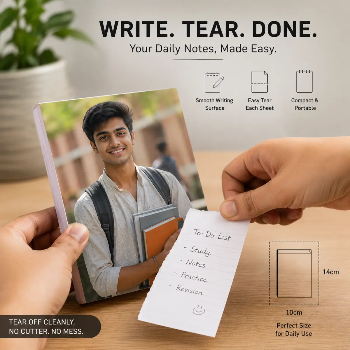 Personalized student photo notepad with tear-off page