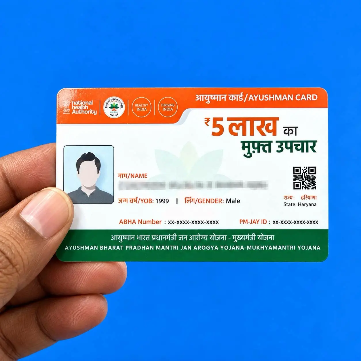 Ayushman health card printed on premium PVC